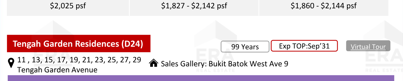 Tengah Garden Residences — units & pricing