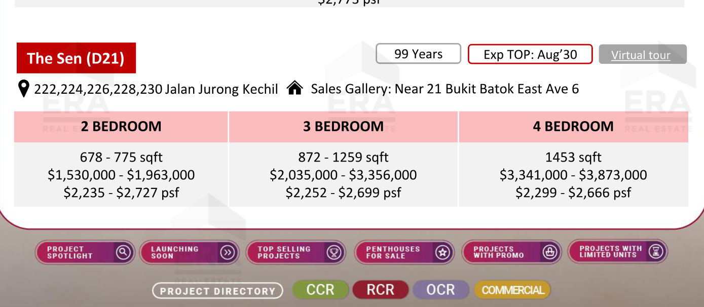 The Sen — units & pricing