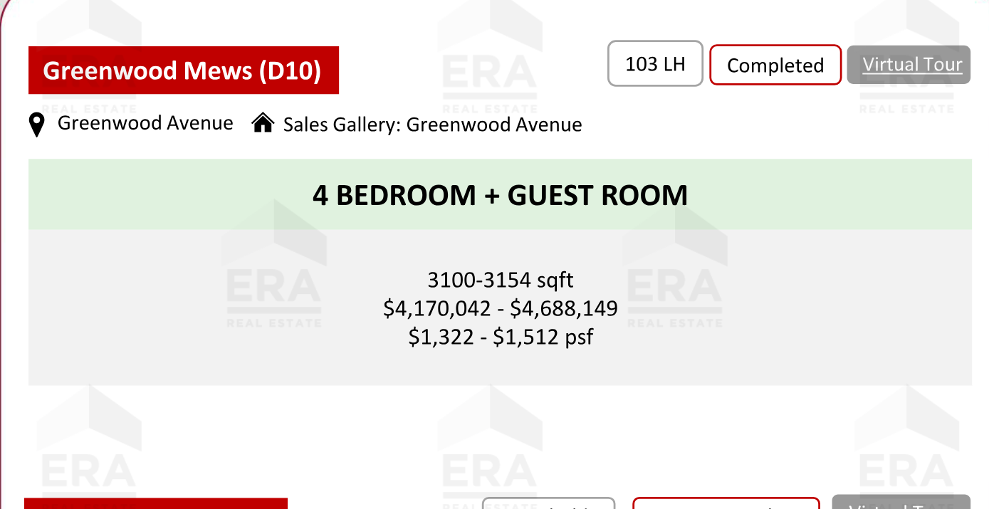 Greenwood Mews — units & pricing