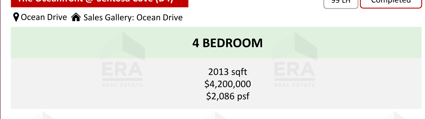The Oceanfront @ Sentosa Cove — units & pricing